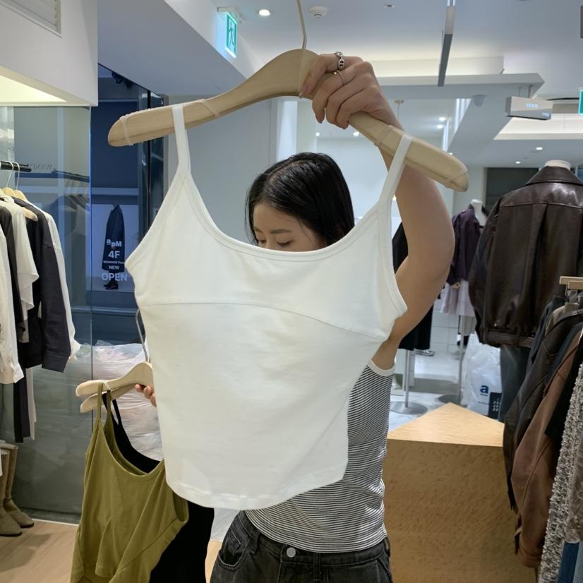 W AND J東大門代購女士新品推薦休閑時尚人氣吊帶背心無袖W AND J吊帶/背心