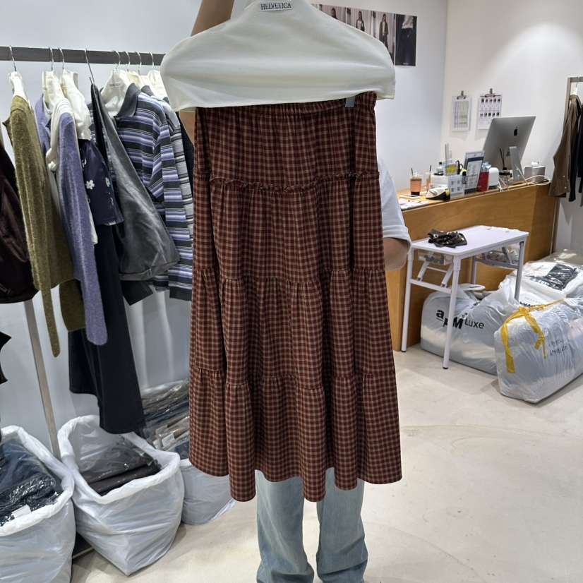 HELVETICA PLUS韓國代購女士新款人氣熱賣真品長裙荷葉邊HELVETICA長裙