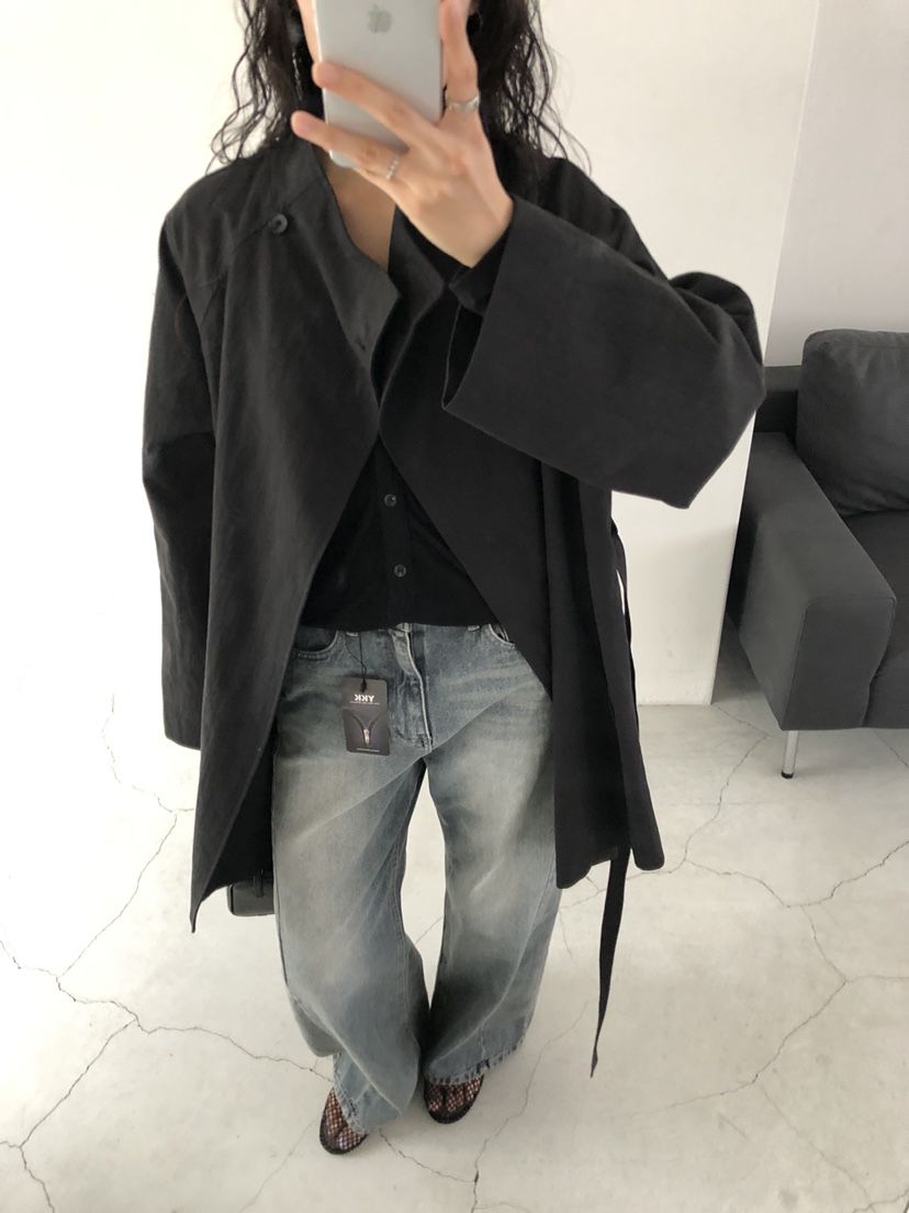 LE VASE東大門代購女士新款推薦時尚真品人氣夾克含腰帶LE VASE夾克