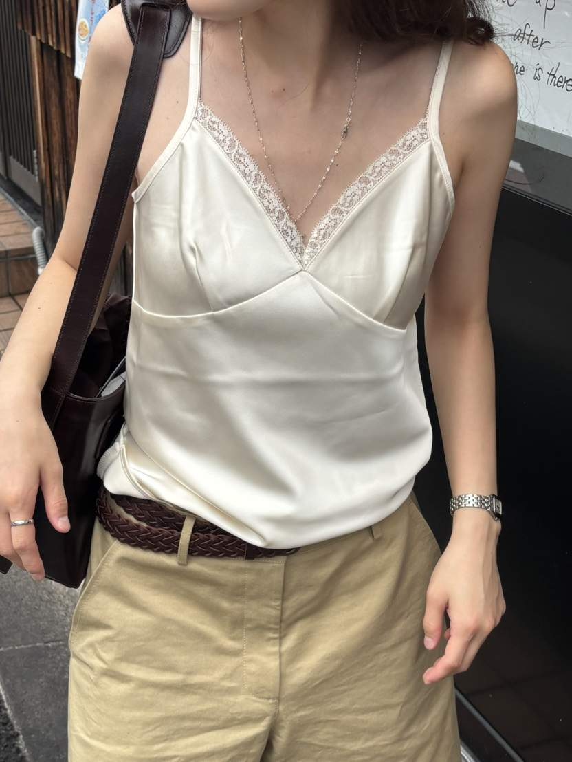 PERMISSION東大門直郵女士新品時尚人氣吊帶背心蕾絲無袖PERMISSION吊帶/背心