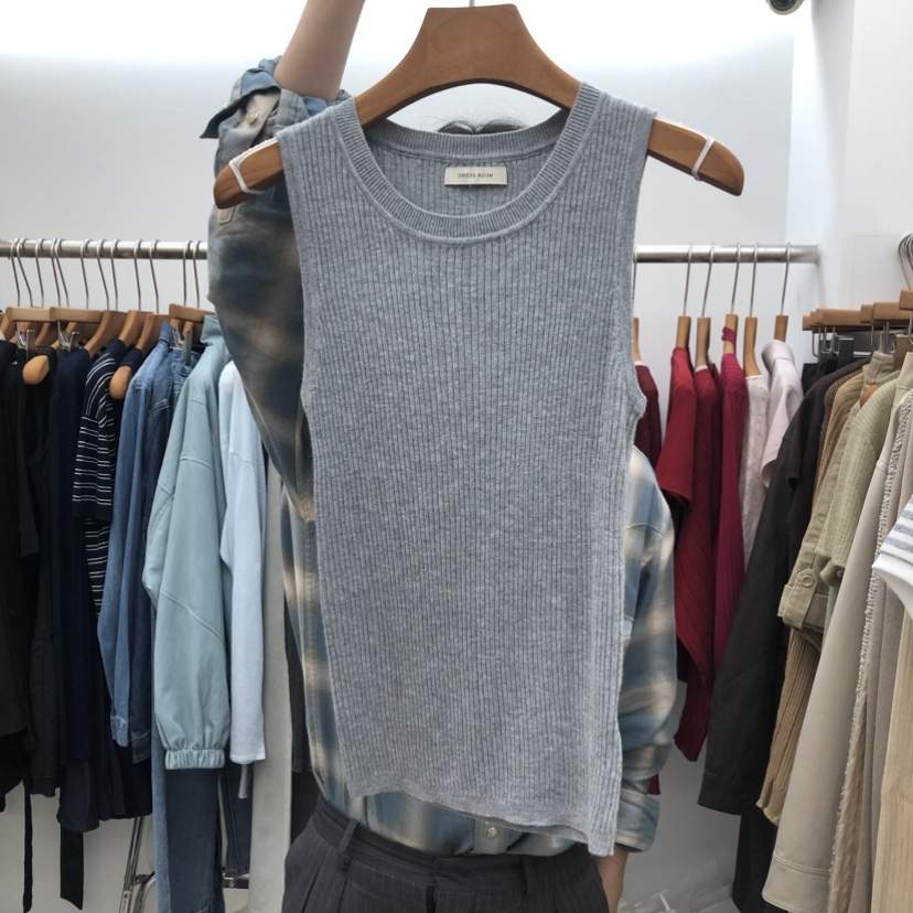 DRESS ROOM韓國代購女裝新品推薦人氣時尚真品吊帶背心圓領DRESS ROOM吊帶/背心