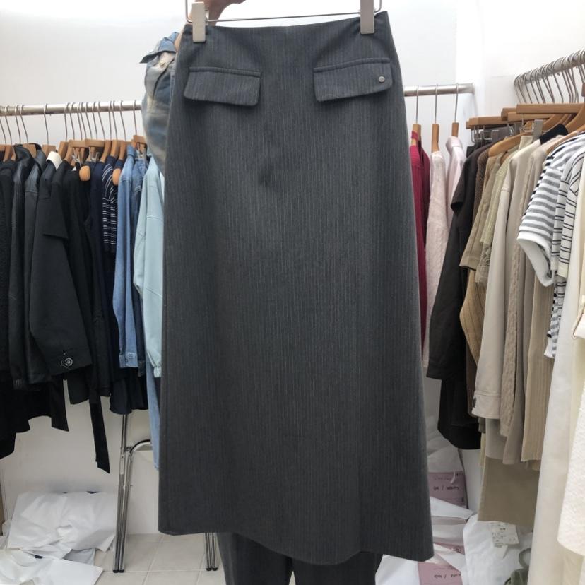 DRESS ROOM東大門代購女士新款熱賣休閑推薦時尚長裙條紋DRESS ROOM長裙