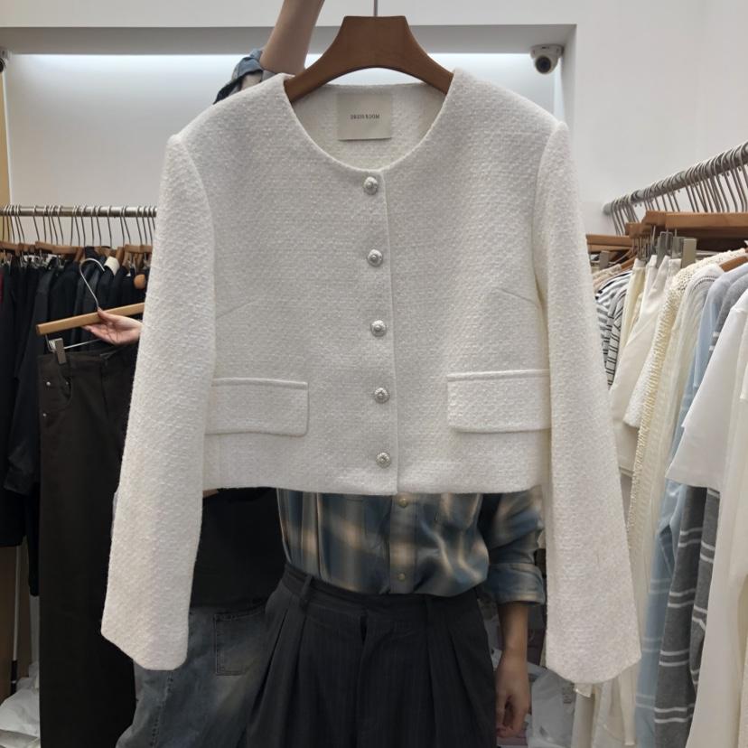 DRESS ROOM東大門直郵女士新品時尚真品人氣夾克粗花呢經典DRESS ROOM夾克
