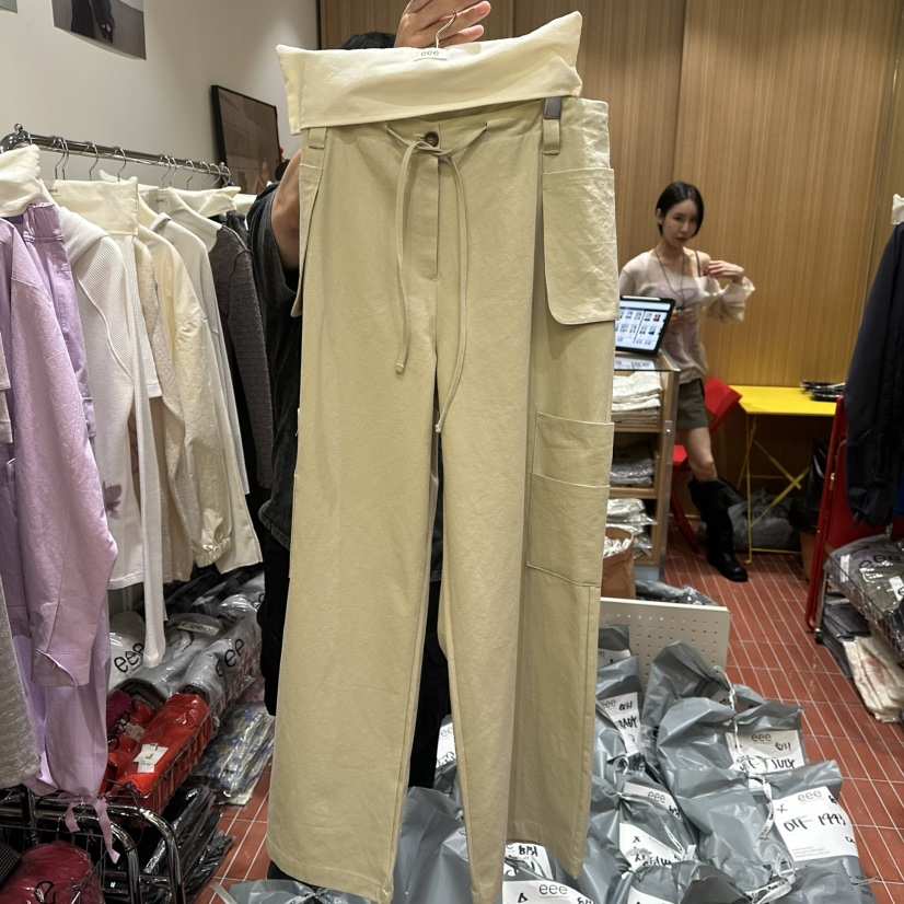 EEE東大門實拍女裝新品時尚真品人氣熱賣推薦休閑休閑褲口袋EEE休閑褲