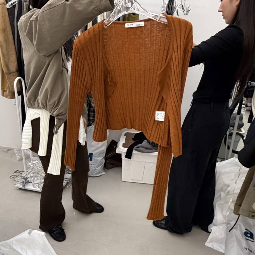 PADO韓國直郵女裝新款時尚休閑熱賣真品推薦人氣針織衫波紋PADO針織衫