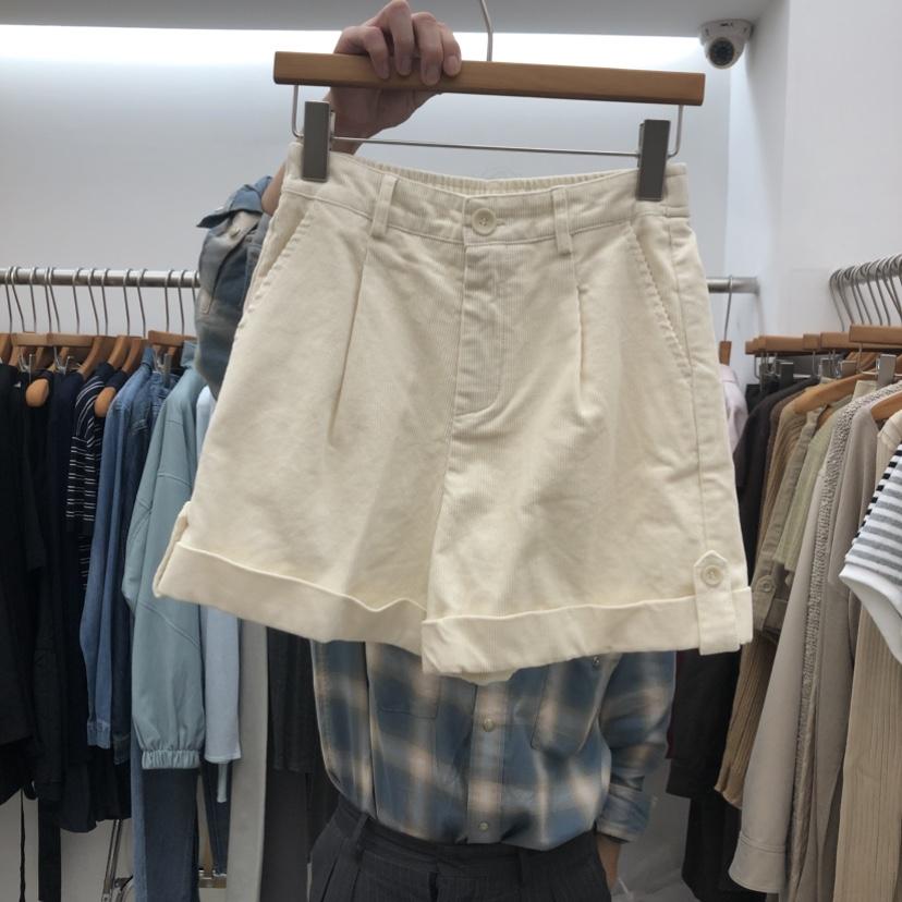 DRESS ROOM東大門直郵女士新款人氣真品熱賣休閑短褲燈芯絨DRESS ROOM短褲