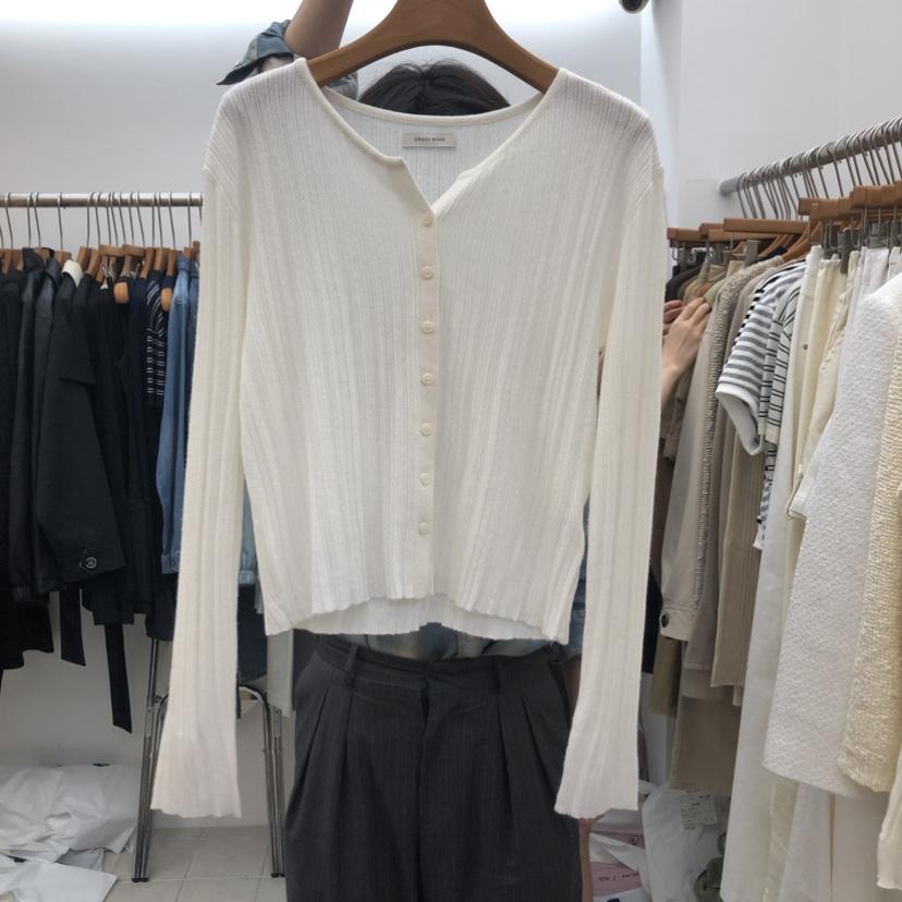 DRESS ROOM韓國直郵女士新款真品推薦人氣熱賣開衫開衫羅紋DRESS ROOM開衫