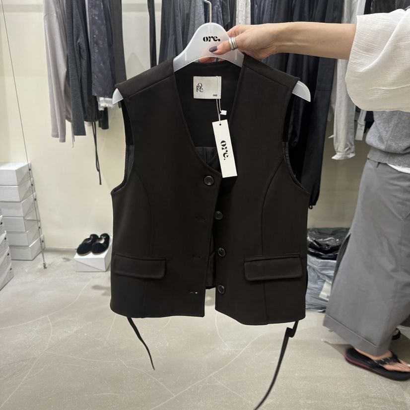 ORE-P韓國代購女裝新品熱賣時尚人氣真品推薦休閑馬甲麂皮ORE馬甲