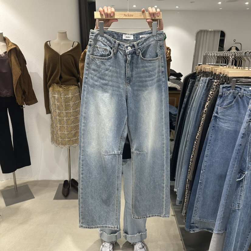 ACKER韓國代購女裝新品熱賣時尚真品休閑推薦人氣牛仔褲ACKER牛仔褲