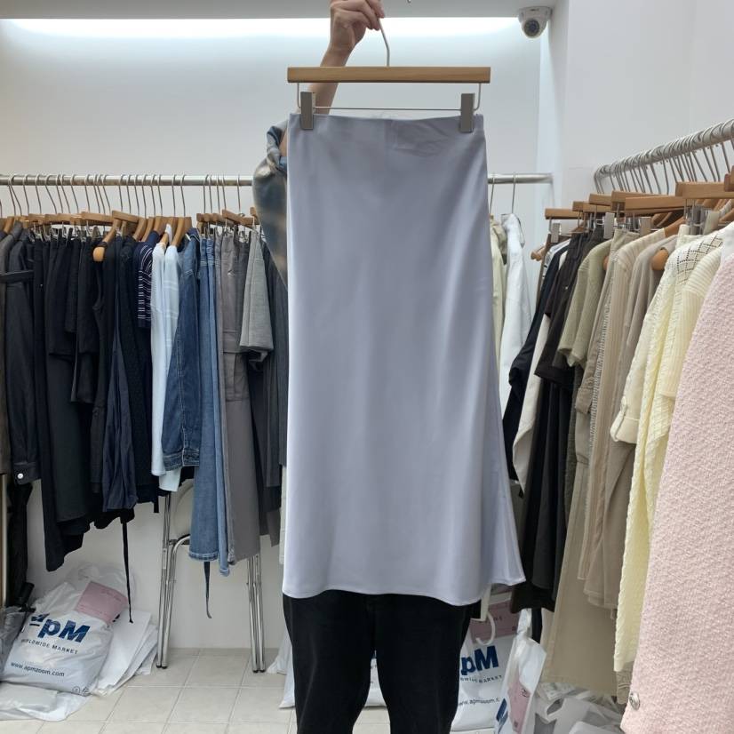 DRESS ROOM韓國代購女士新款人氣真品休閑半身裙中短裙緞DRESS ROOM半身裙/中短裙