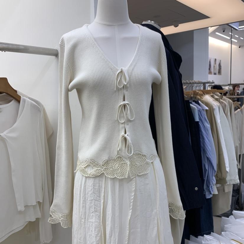 DRESS ROOM東大門實拍女裝新品休閑時尚推薦真品針織衫鏤空DRESS ROOM針織衫