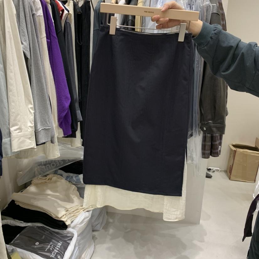 FRE韓國代購女士新款熱賣人氣時尚休閑真品半身裙中短裙褶邊FRE SEOUL半身裙/中短裙