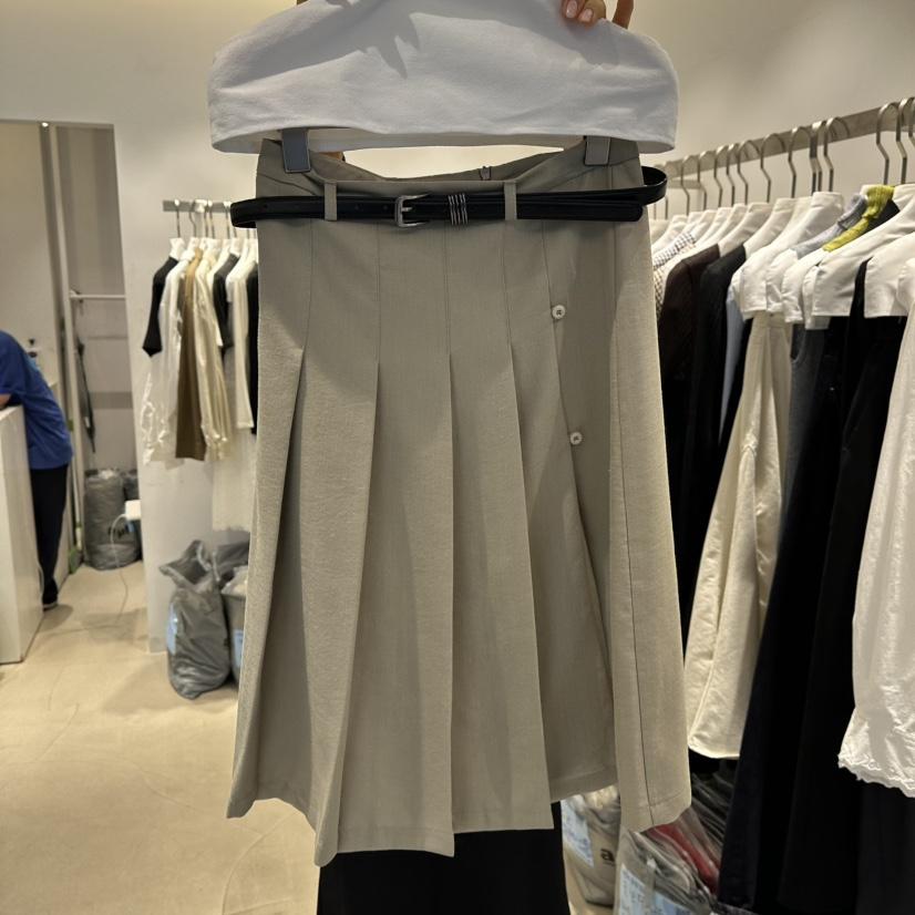RICH SISTER東大門直郵女士新品真品半身裙中短裙含腰帶褶裥紐扣RICH SISTER半身裙/中短裙