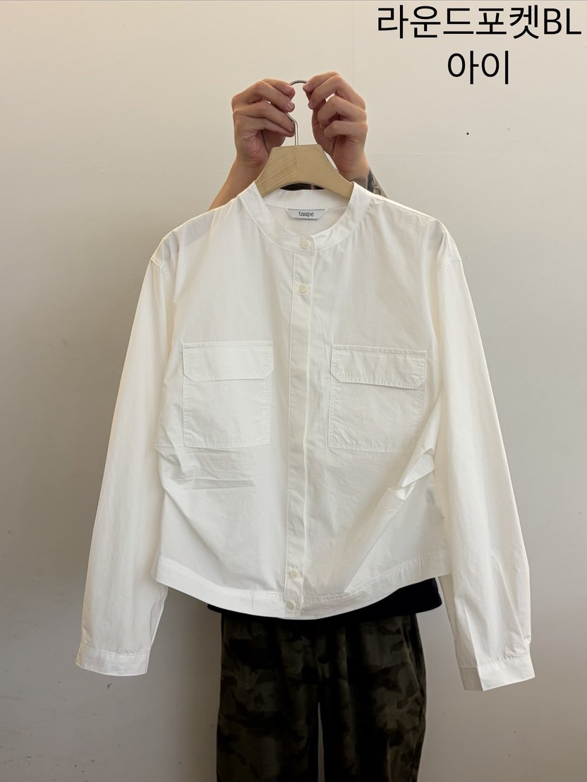 TAUPE韓國代購女裝新品推薦人氣真品休閑時尚襯衫蕾絲衫口袋TAUPE襯衫/蕾絲衫