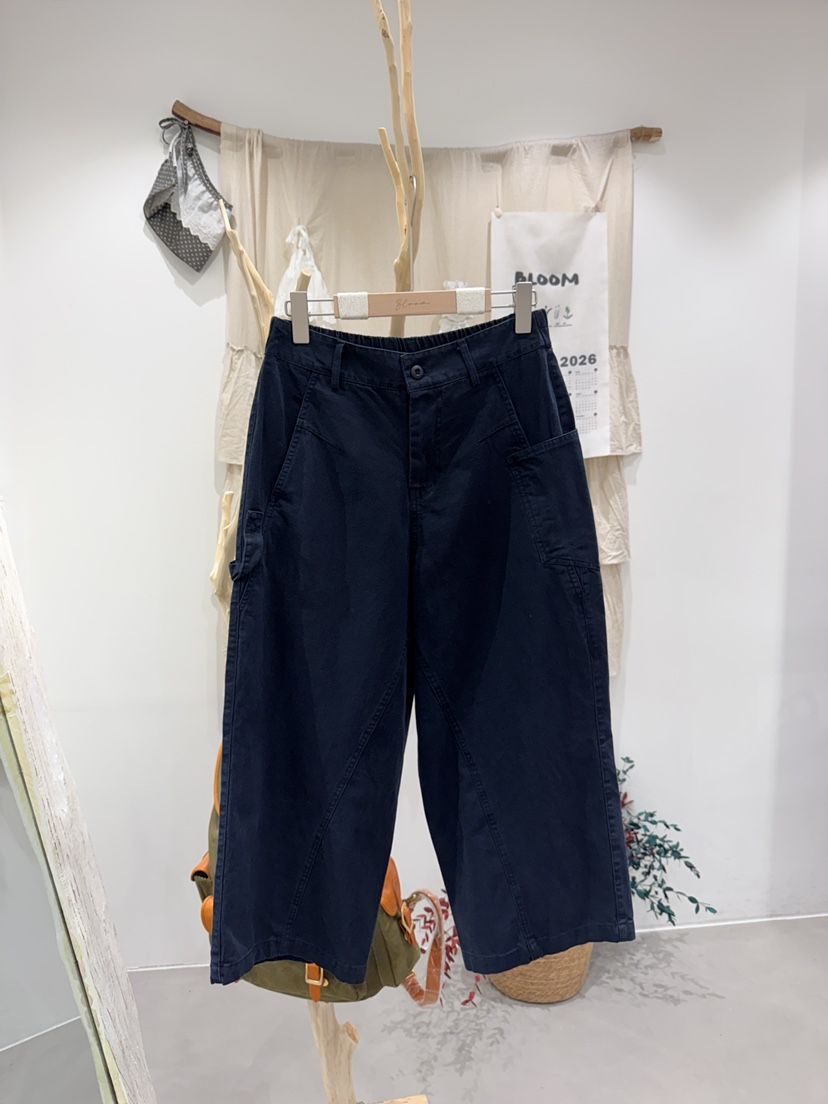 BLOOM韓國代購女士新款熱賣休閑真品推薦休閑褲直筒褲口袋BLOOM-S休閑褲