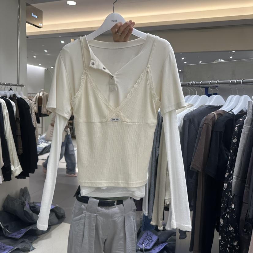 BENE東大門代購女裝新款時尚真品人氣推薦熱賣長袖T恤假兩件SHOP BENE_Bene長袖T恤