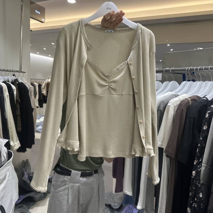 BENE東大門直郵女裝新品推薦熱賣時尚開衫不含內搭褶邊鏤空SHOP BENE_Bene開衫