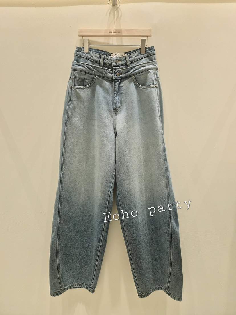 ECHOPARTY韓國直郵女士新品職業真品推薦熱賣休閑時尚牛仔褲Echo party牛仔褲