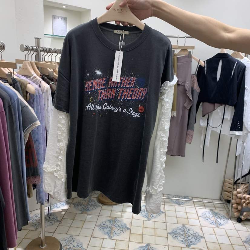 S.R.T.T.韓國代購女裝新品休閑熱賣真品長袖T恤假兩件S.R.T.T.長袖T恤