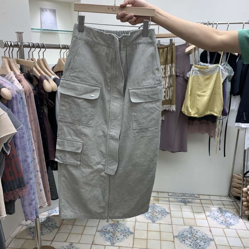 S.R.T.T.東大門實拍女士新品推薦休閑半身裙中短裙拉鏈S.R.T.T.半身裙/中短裙