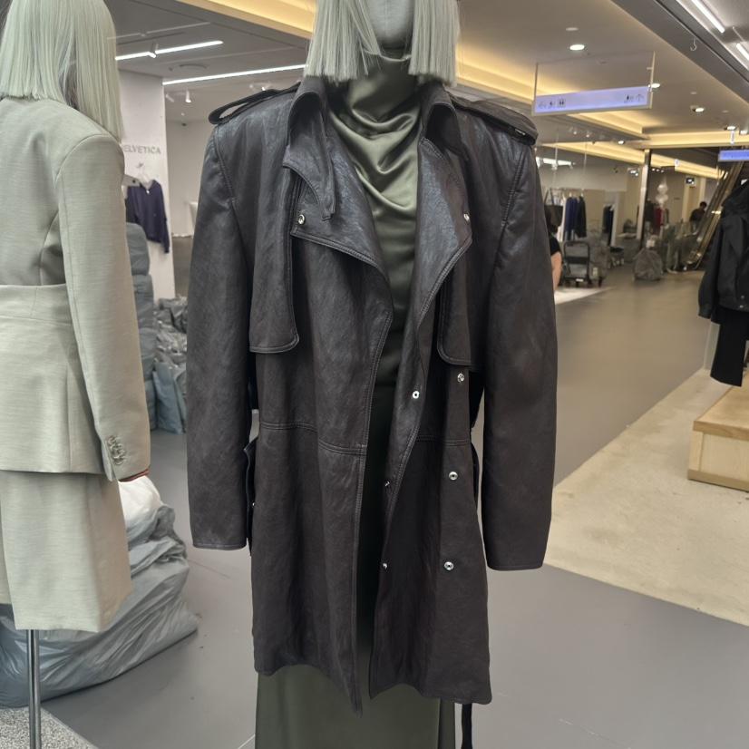 ONEBYTWO東大門實拍女裝新品休閑人氣熱賣真品皮衣含腰帶ONEBYTWO皮衣