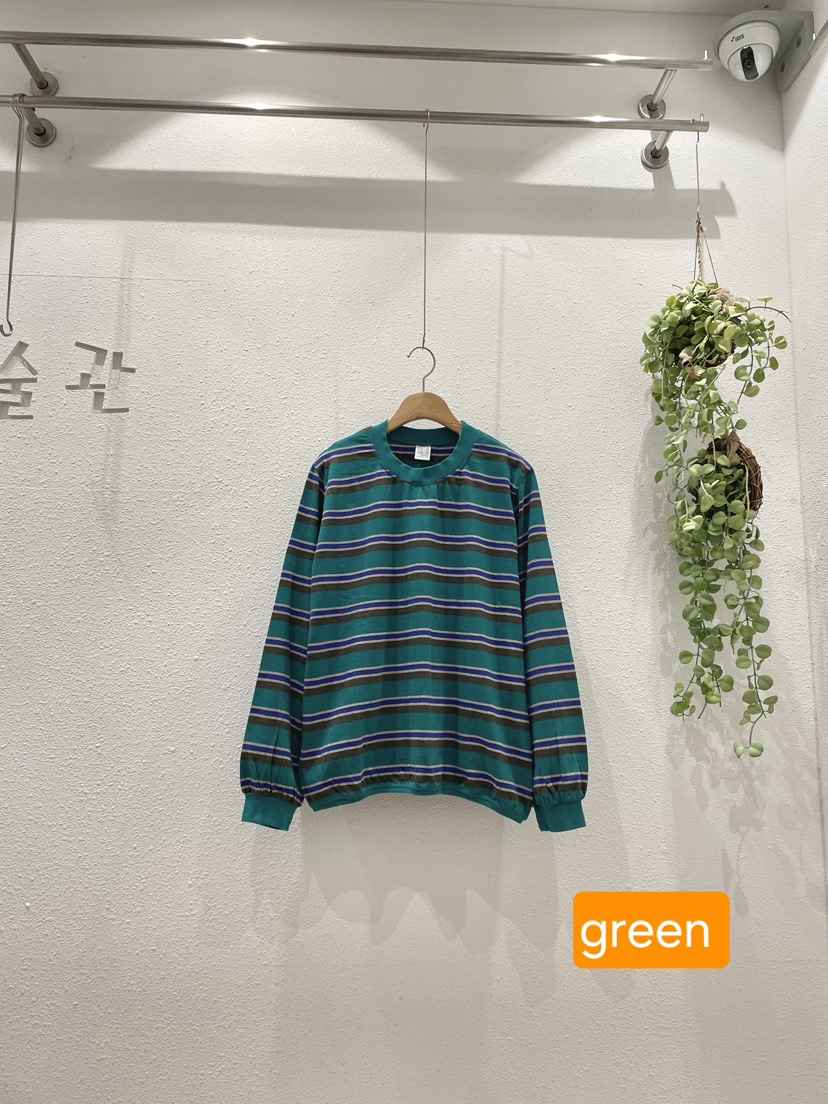GALLERY-A韓國直郵女裝新品熱賣休閑時尚人氣長袖T恤條紋GALLERY長袖T恤