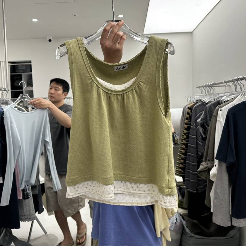 ANDE東大門直郵女士新款真品推薦時尚休閑人氣吊帶背心無袖ANDE吊帶/背心
