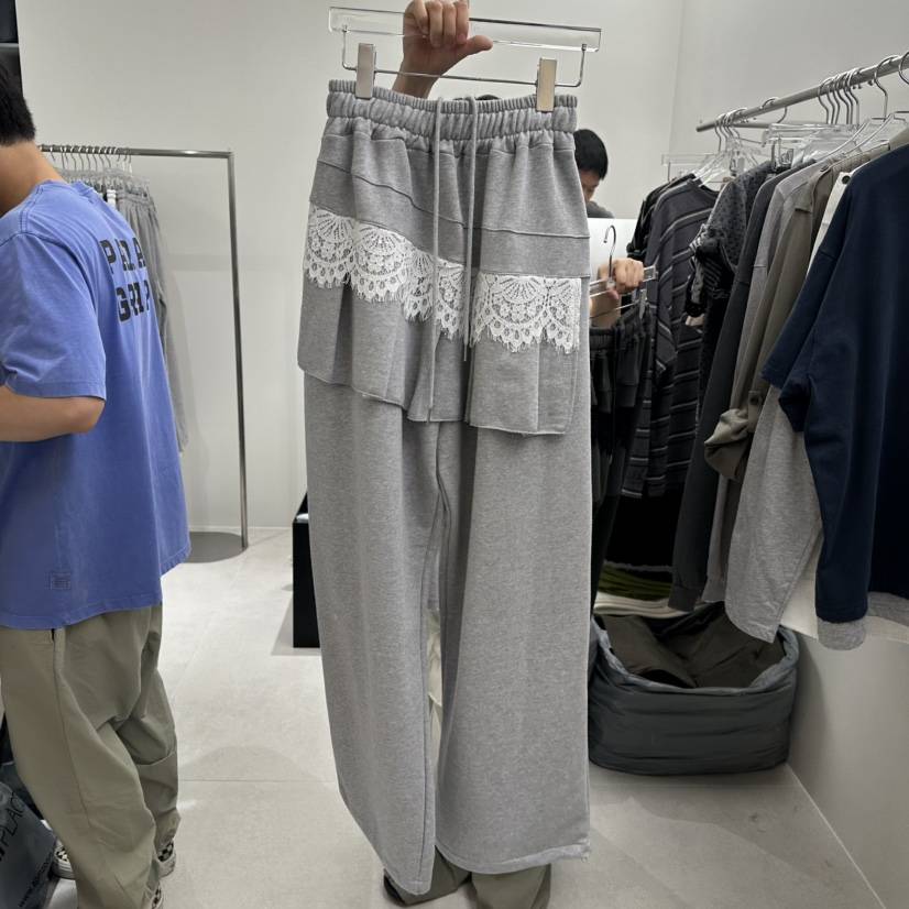 ANDE韓國直郵女裝新品時尚真品職業休閑熱賣裙褲蕾絲褶裥ANDE裙褲