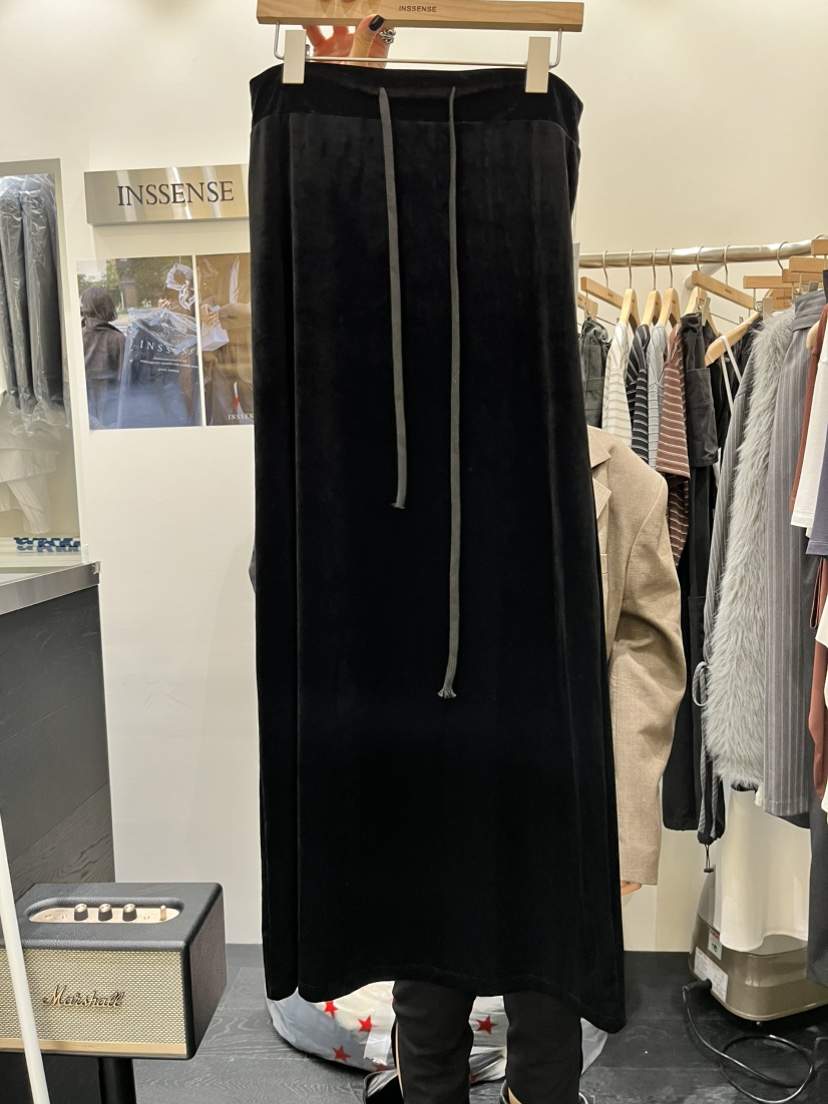 INSSENSE-A東大門直郵女士新品時尚推薦人氣休閑長裙絲絨INSSENSE-A長裙