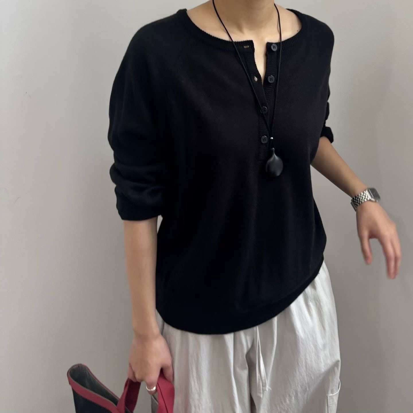 MINIMALGROUND/VIVAGLAM韓國代購女士新品熱賣針織衫不含內搭紐扣MINIMALGROUND/VIVAGLAM針織衫