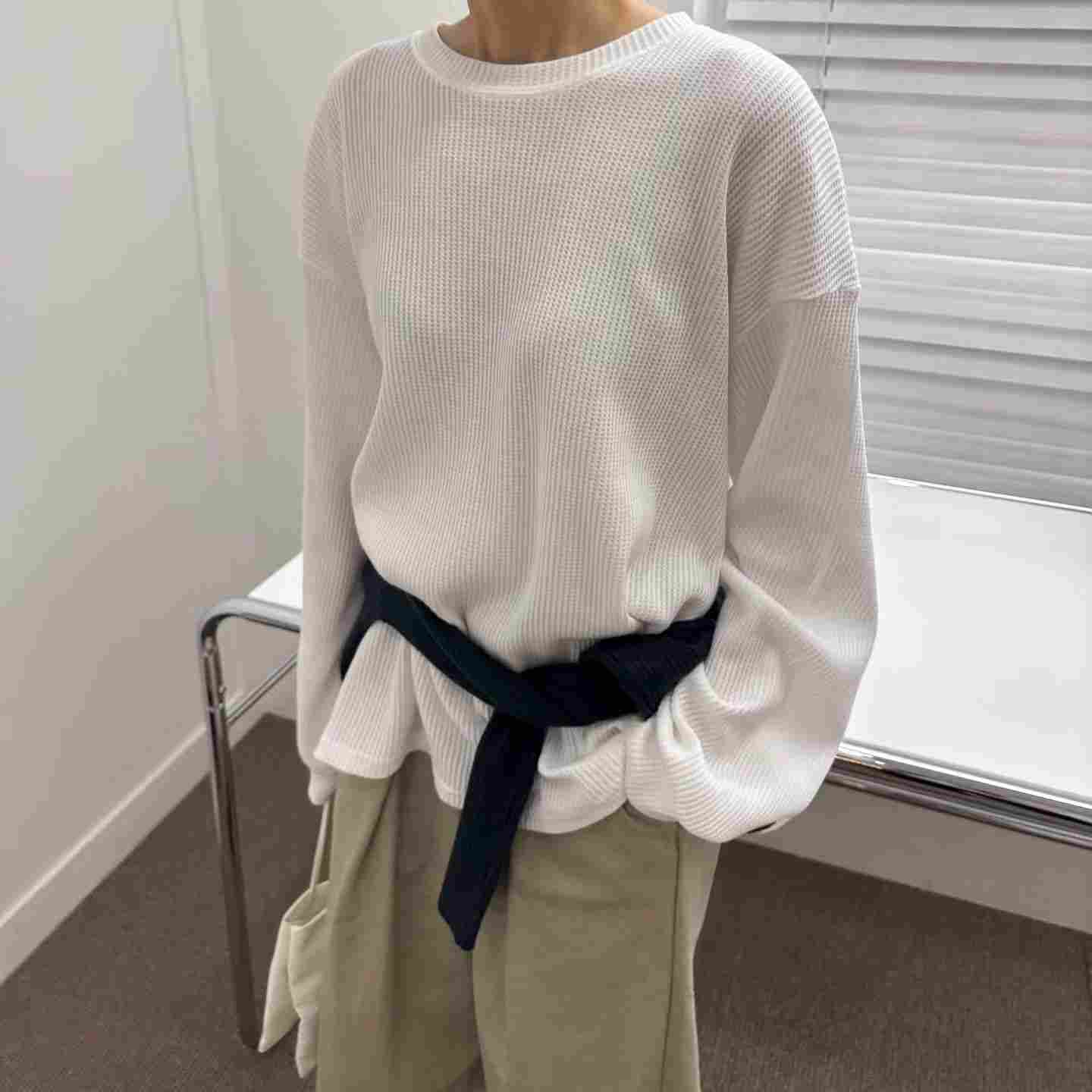 MINIMALGROUND/VIVAGLAM東大門實拍女士新款推薦長袖T恤MINIMALGROUND/VIVAGLAM長袖T恤