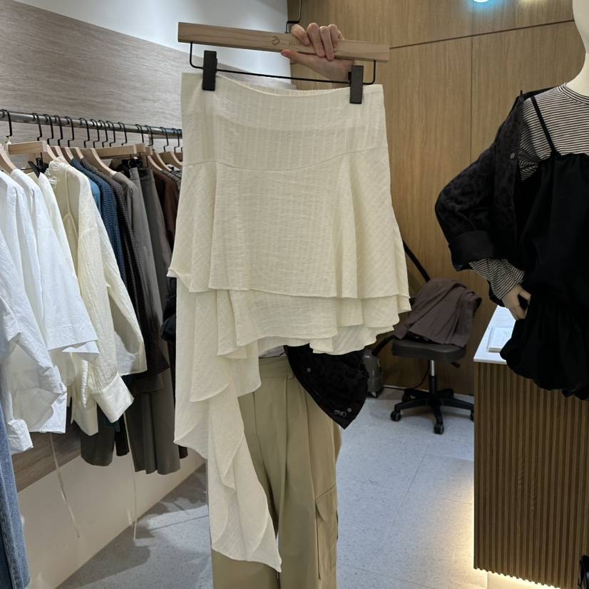 BISHOP/APOINT/3MARCH韓國代購女士新品休閑短裙不對稱復古BISHOP/APOINT/3MARCH短裙