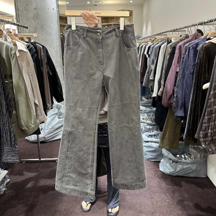 PITA/THEVERLIN韓國代購女士新品休閑時尚休閑褲水洗皮革PITA/THEVERLIN休閑褲