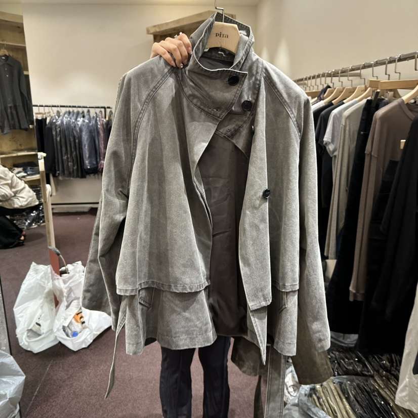 PITA/THEVERLIN韓國代購女裝新品人氣熱賣夾克水洗皮革短款PITA/THEVERLIN夾克