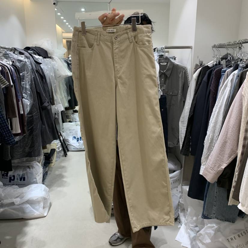 THE REST東大門實拍女士新品真品時尚休閑推薦牛仔褲羅紋THE REST/UNNOEUD牛仔褲