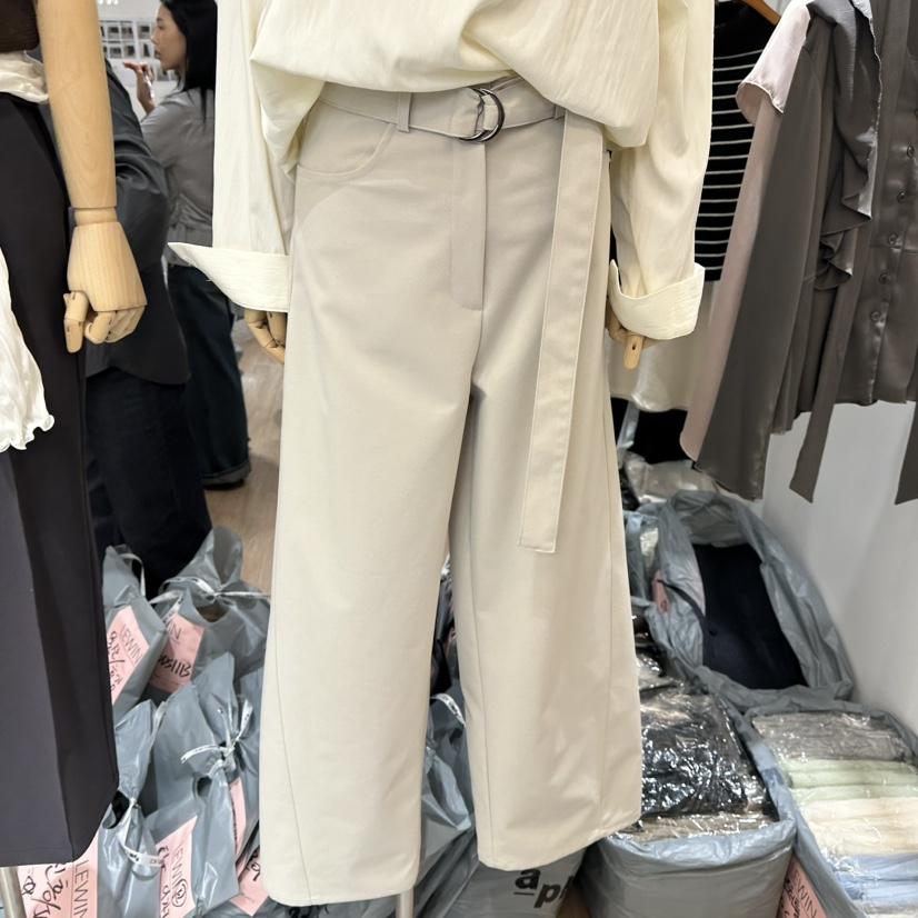 LEWIN韓國代購女士新品熱賣人氣推薦時尚真品休閑褲含腰帶LEWIN休閑褲