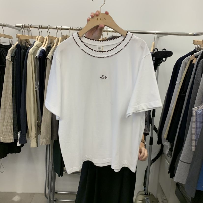 TAN&amp;COMO東大門代購女裝新品人氣休閑熱賣推薦T恤刺繡tan-COMOT恤