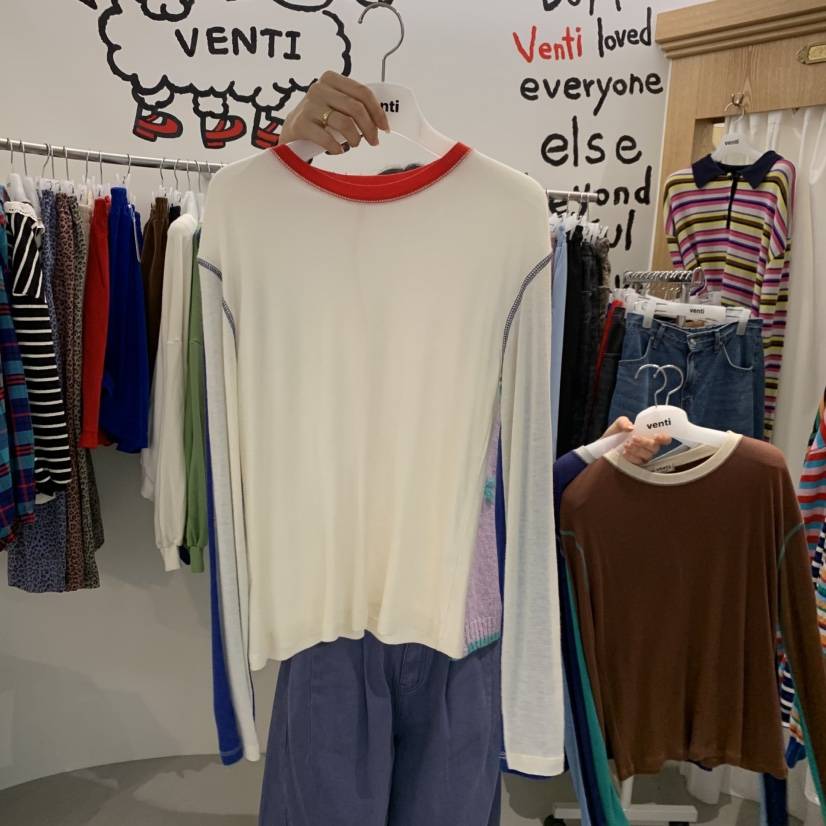 VENTI東大門直郵女裝新品人氣推薦時尚休閑熱賣長袖T恤圓領VENTI長袖T恤
