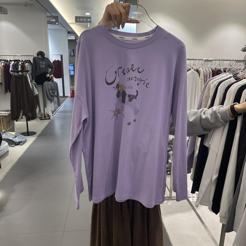 COMBO韓國直郵女士新款推薦真品休閑熱賣時尚人氣長袖T恤COM_BO長袖T恤
