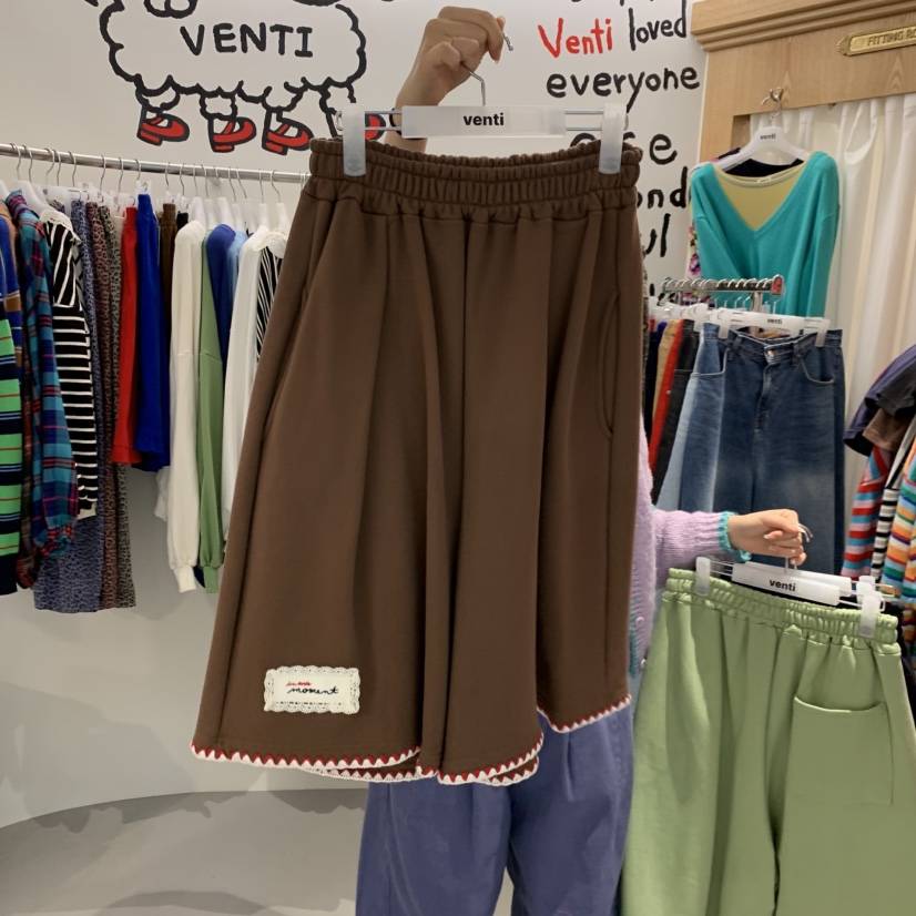 VENTI東大門實拍女士新品人氣真品熱賣時尚推薦休閑短褲刺繡VENTI短褲