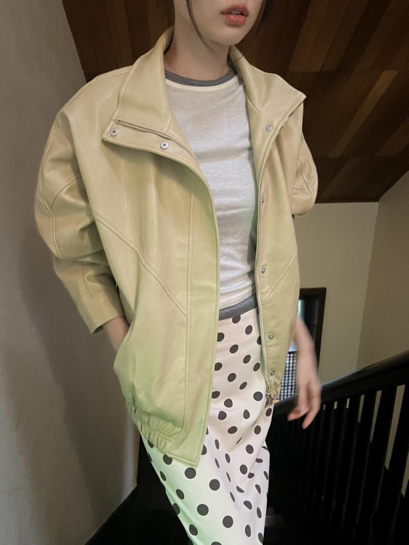 ME MO韓國代購女裝新品推薦熱賣真品職業時尚休閑皮衣皮革ME MO皮衣
