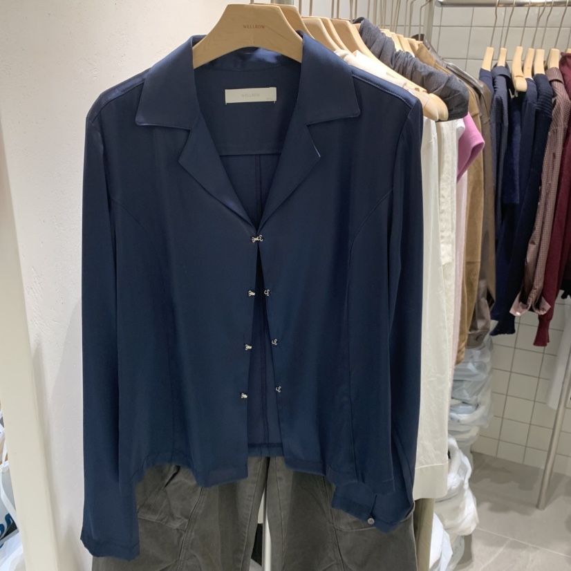 WELL ROW東大門直郵女士新品真品熱賣休閑襯衫蕾絲衫緞面WELL ROW襯衫/蕾絲衫