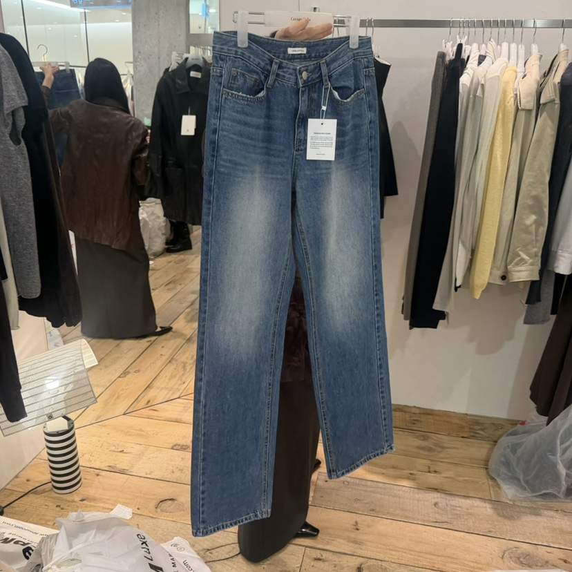 CREAM VILLA東大門代購女裝新品休閑牛仔褲CREAM VILLA牛仔褲