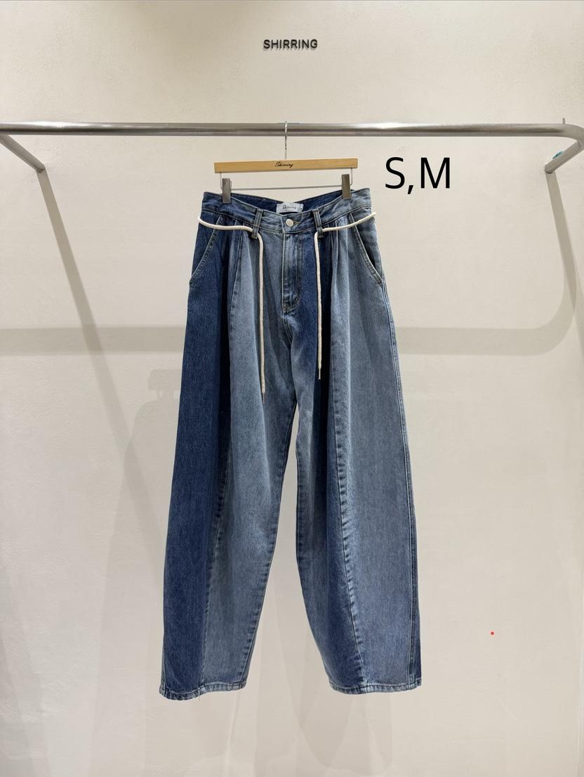 SHIRRING東大門實拍女裝新品推薦休閑真品時尚牛仔褲燈芯絨SHIRRING牛仔褲