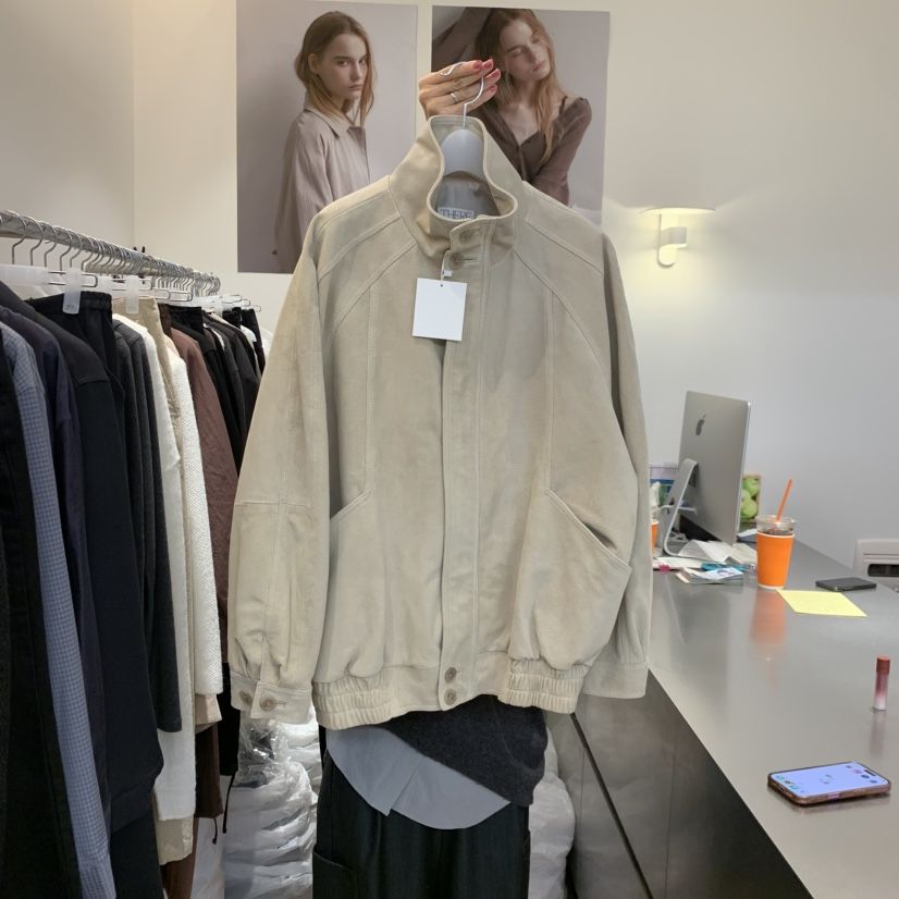 THERE韓國直郵女士新品真品推薦休閑人氣時尚熱賣夾克真麂皮THERE夾克