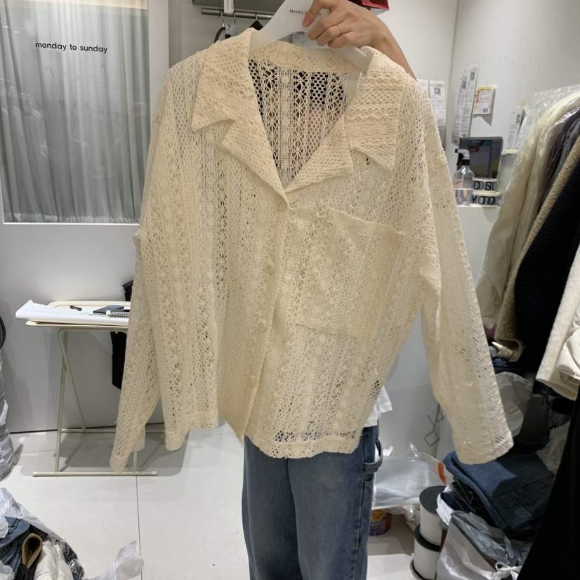 MONDAY TO SUNDAY韓國直郵女裝新品時尚襯衫蕾絲衫不含內搭MONDAY TO SUNDAY襯衫/蕾絲衫