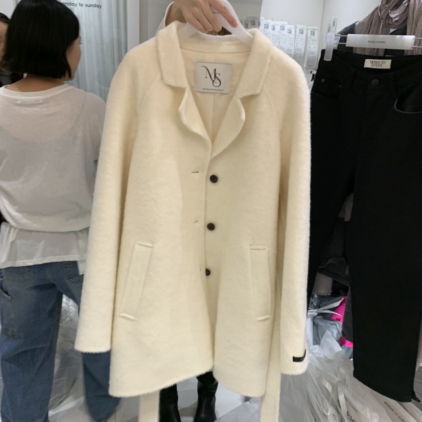 MONDAY TO SUNDAY東大門代購女士新品真品中長款大衣含腰帶MONDAY TO SUNDAY中長款大衣
