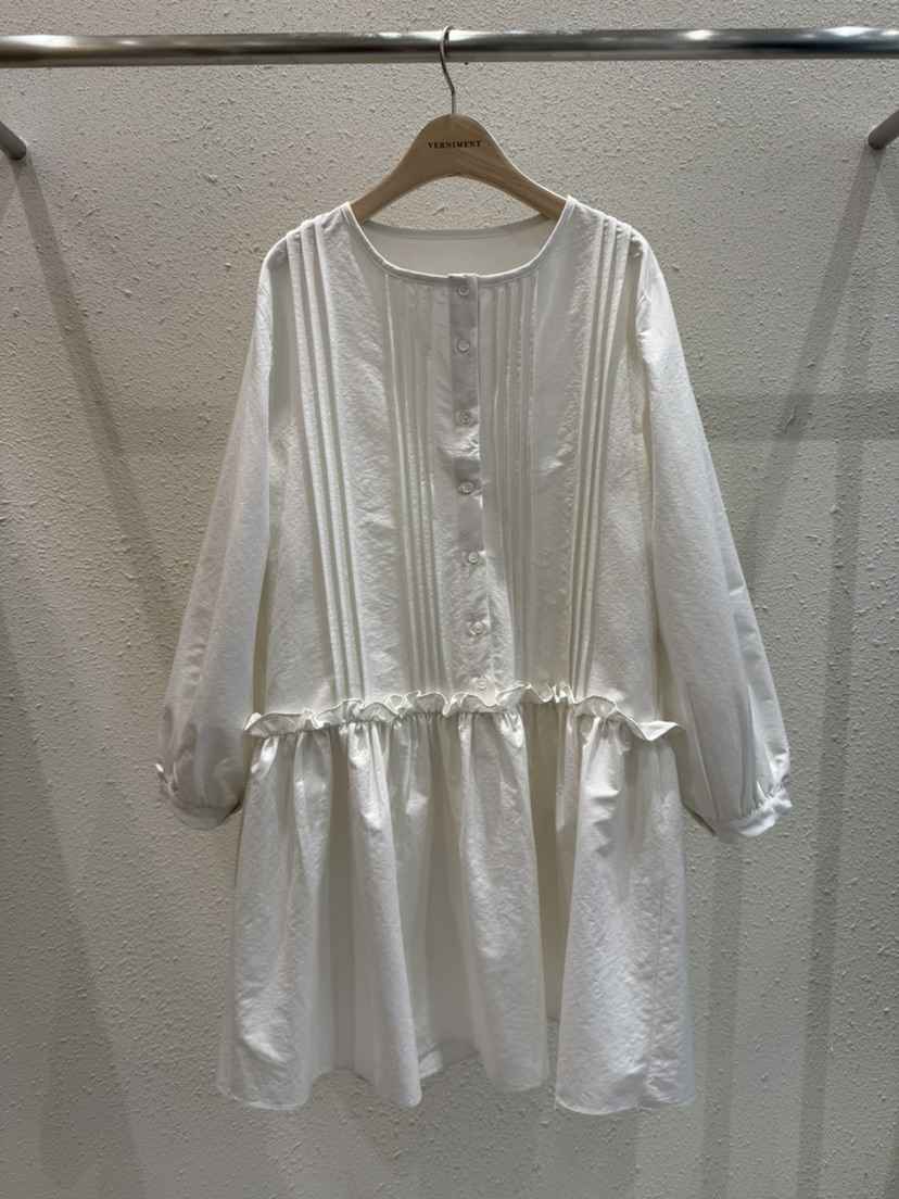 VERNIMENT韓國代購女士新款推薦時尚熱賣休閑真品連衣裙褶裥VERNIMENT連衣裙