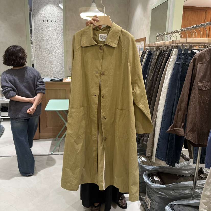 DELI JENNY韓國直郵女士新品真品休閑推薦時尚熱賣長款風衣DELI JENNY長款風衣