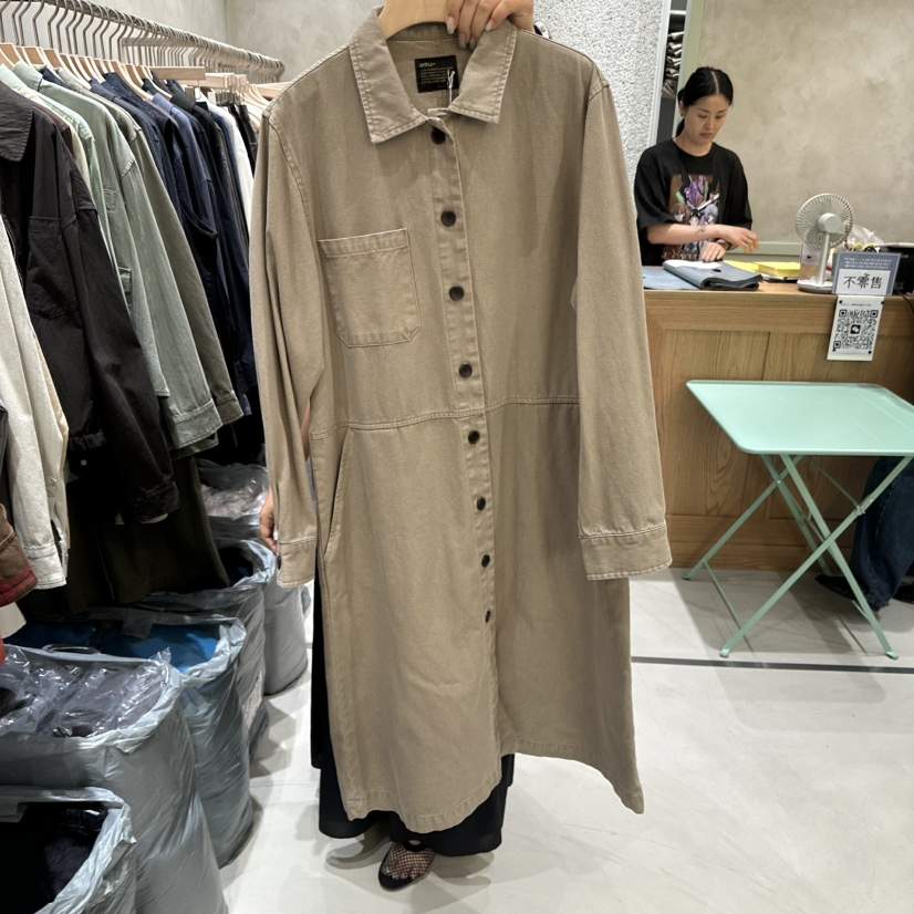 DELI JENNY韓國代購女士新品熱賣時尚人氣真品休閑長款風衣DELI JENNY長款風衣